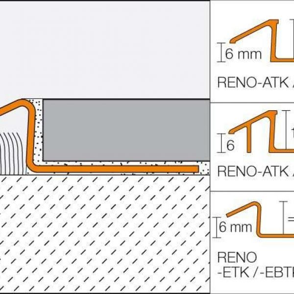 Schlüter®-RENO-ATK Hliník prechodový profil